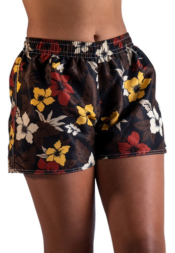 Kit Com 05 Shorts Estampado Feminino Adulto Extra Plus-size