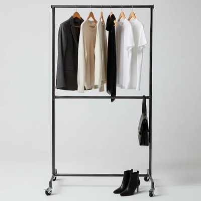 Rack Viajero Económico P\u002Fcolgar Ropa, 1 M Desarmable!! Color Negro jaspeado | Meses sin interés