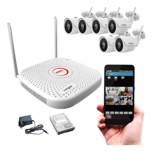 Kit 6 Camaras Seguridad Ip Wifi Inalambricas P2p 2mpx + 1tb