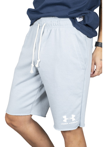 Short Under Armour Terry Hombre Training Celeste