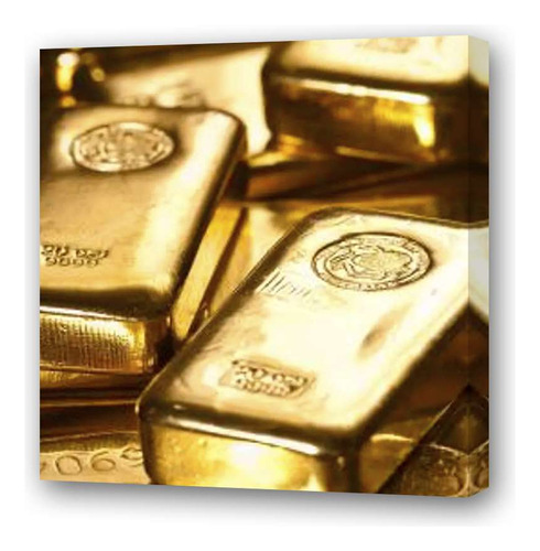 Cuadro 20x20 Cm Oro Lingotes Valores Gold Economia Money M2