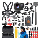 Kit Aventura P Gopro Hero 5 6 7 Case Mosquetão Bastão Bike