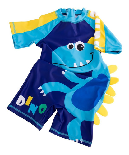 Traje De Baño Para Bebe Niño, Diseño Dinosaurio Una Pieza