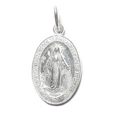 Colgante Medalla Virgen De Los Rayos Plata Fina 925