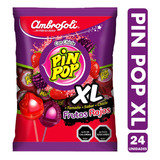 Coyac Pin Pop Xl - Caramelo Sabor Frutos Rojos (24 Unidades)