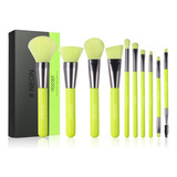 Set De 15 Brochas De Maquillaje Docolor N1505 Neón Verde