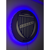Cuadro Escudo Godoy Cruz Con Luces Led Azul + Tecla Oferta