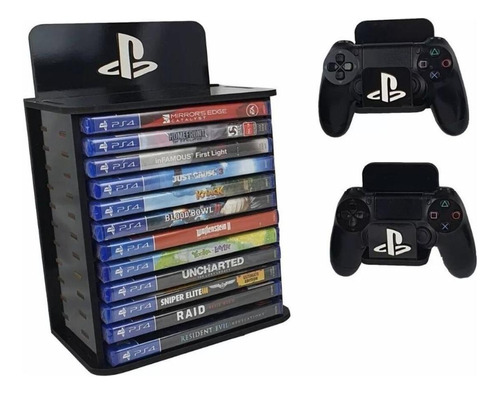 Suporte Organizador Video Games E Jogos + 2 Porta Controle