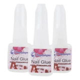 Kit 5 Colas De  Unhas Postiças Com Pinçel  Nail Glue  10g  