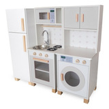 Cozinha Infantil Com Geladeira E Máquina De Lavar Cinza