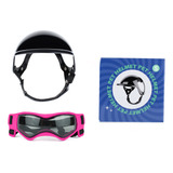 Casco De Perro Para Motocicletas Con Gafas Para Perros (rosa