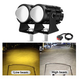 Par Mini Lupas Led Faros Auxiliares Dual Color Auto Moto 60w