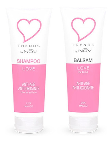 Shampoo + Acondicionador Love Nov Sin Sulfatos X 250 Ml