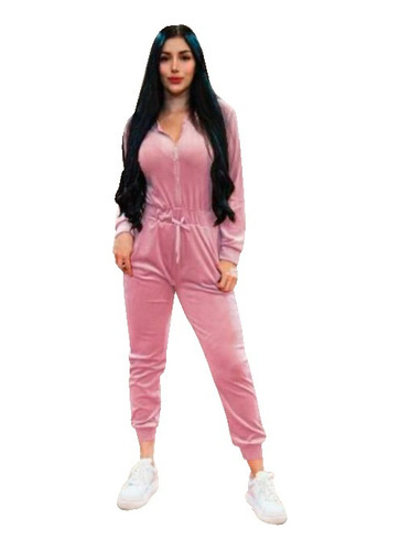 Jumpsuit De Terciopelo Stretch Para Mujer 