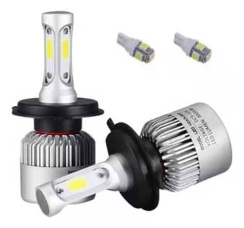 Par Bombillos Luz Led Carro O Moto 16000 Lm H4 Altas/bajas