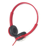 Fone Ouvido Colorido Confortável Headphone Simples Com Fio Cor Vermelho