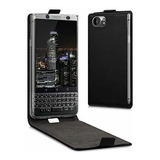 Funda Para Blackberry Keyone(key1) Flip Vertical Cuero Negro