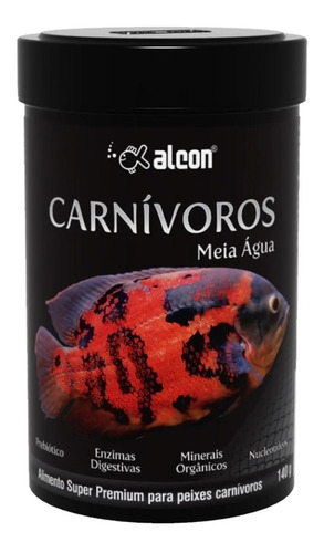 Ração * Peixes Alcon Carnívoros Meia Agua 480g Oscar Jumbos