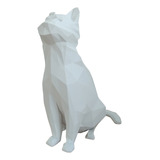 Gato Geométrico Pieza Decorativa 18cm