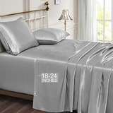 Juego De Sábanas Vonty Satin Sheets Con Bolsillo Extra Profu