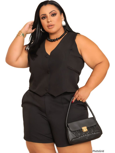 Colete Alfaiataria Plus Size Extra G Moda G1 G2 G3 Luxo New