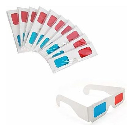 Krismya - Gafas 3d Para Peliculas (10 Pares, Marco De Carton