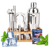 Juego Coctelera Set Utensilios Bar Inoxidable 13 Pzs + Base