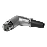 Ficha Conector Canon Xlr Jack Hembra Prolongación 90 Grados