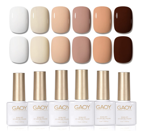 Gaoy Juego De Esmaltes De Gel Nude, Kit De Uas De Gel De 6 C