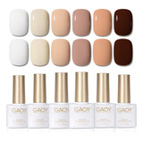 Gaoy Juego De Esmaltes De Gel Nude, Kit De Uas De Gel De 6 C