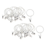 24 Piezas De Metal Para Cortinas, Anillas, Ganchos Con Clips