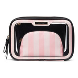 Bolso Para Llevar De Victoria's Secret Kit 3 Necessaires Beauty To Go, Color Rosa