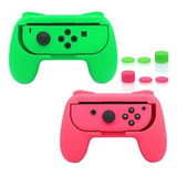 Grips Para Joy Cons De Nintendo Switch Color Verde Rosa Neon