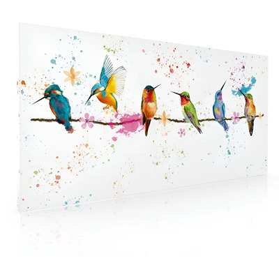 Cuadro Decorativo Para Sala Colibris Acuarela 100 X 60 Cm Color Bastidor Armazón Canvas