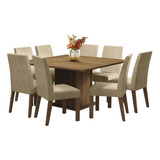 Madesa Juego Comedor Mesa Con Tapa Madera 8 Sillas Doris Rústico/imperial Mdja0800055zsim