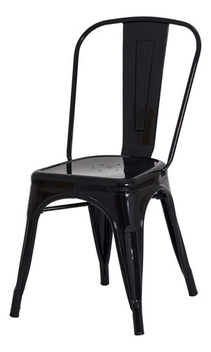 Kit 2 Cadeiras De Mesa Sala Para Jantar Tolix Iron Industrial Cor Da Estrutura Da Cadeira Cadeira Para Mesa De Jantar Cozinha Restaurante Tolix Iron Industrial Preto