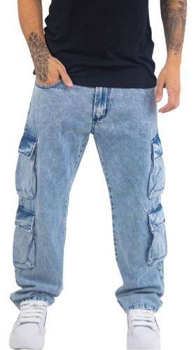 Pantalón Jean Baggy Hombre Rígido Oversize Excelente Calidad