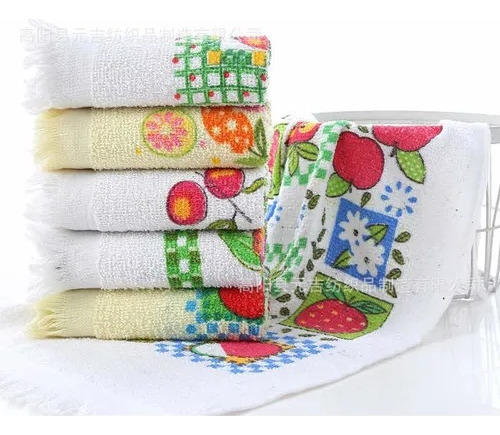 Set 12 Paños De Cocina Con Fleco Toalla Estampados X-1