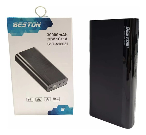 Power Bank O Cargador Portátil Beston Batería 30000mah Color Negro