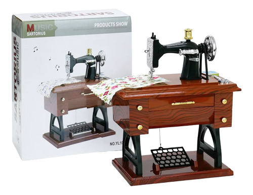 Joyero Caja Musical Maquina Coser Con Movimiento