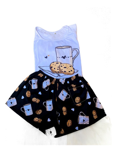 Pijama Animado Mujer Modelo Cookies - Talles 36 Al 50