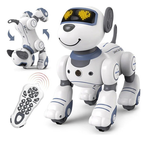 Perro Robot Inteligente Control Remoto Piruetas Color Azul