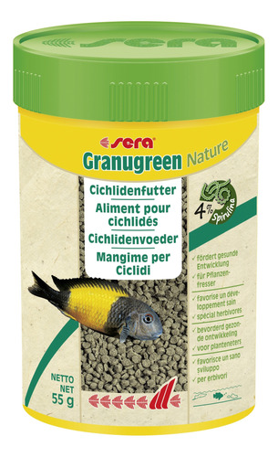 Sera Granugreen Nature 55gr Comida Cíclidos Herbívoros