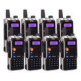 Kit 8 Rádio Comunicador Dual Band Fm 128 Ch Haiz Uvb2-plus