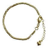 Pulsera Mostacilla Bañada En Oro De 18k, Tendencia