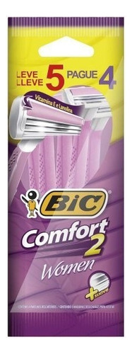 Afeitadora Descartable Bic Comfort For Women X 5 Afeitadoras