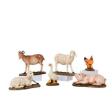 Animales Para Pesebre De 20 Cm  X 6 Pz Santini En Marmolina