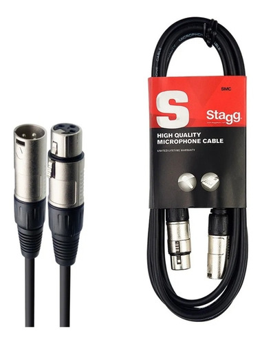 Cable Micrófono Xlr Macho Hembra Canon Stagg 6 Metros Smc6