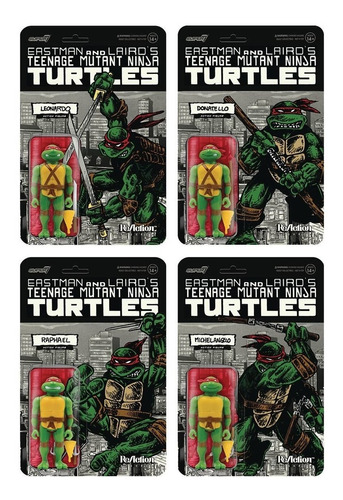 Super 7 Reaction Tmnt Tortugas Ninja Mirage Variant Set 4 