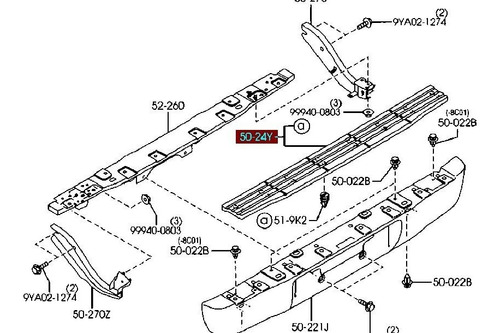 Moldura Posa Pie Parachoque Trasero Mazda Bt50 Foto 2